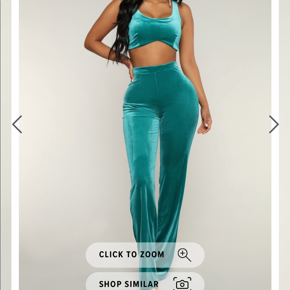 Fashion Nova Walking on Cloud 9 Velvet Set NWT